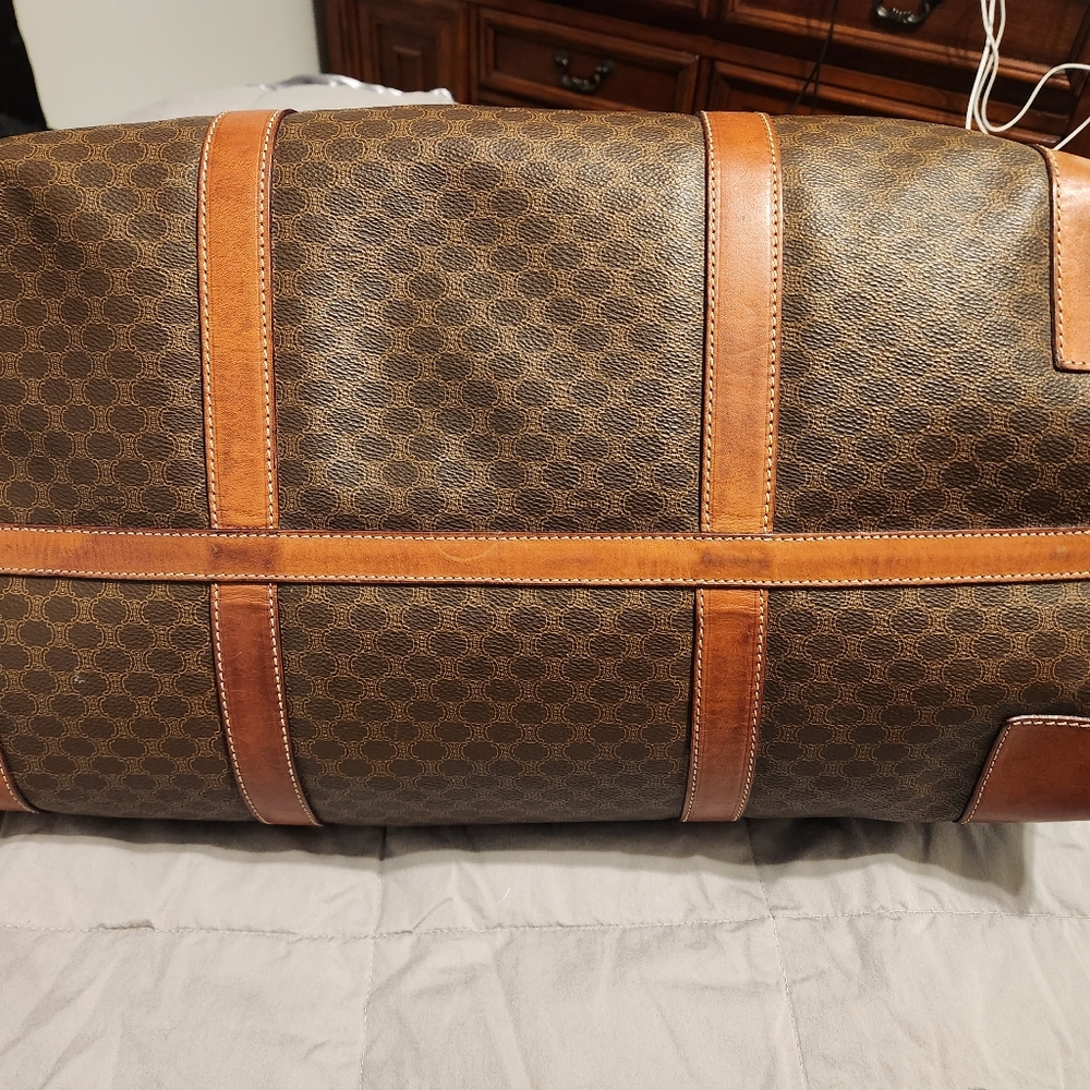 Celine Honeycomb Monogram, COA, OG $240O Leather Boston Duffel18" GUC - Picture 6 of 9